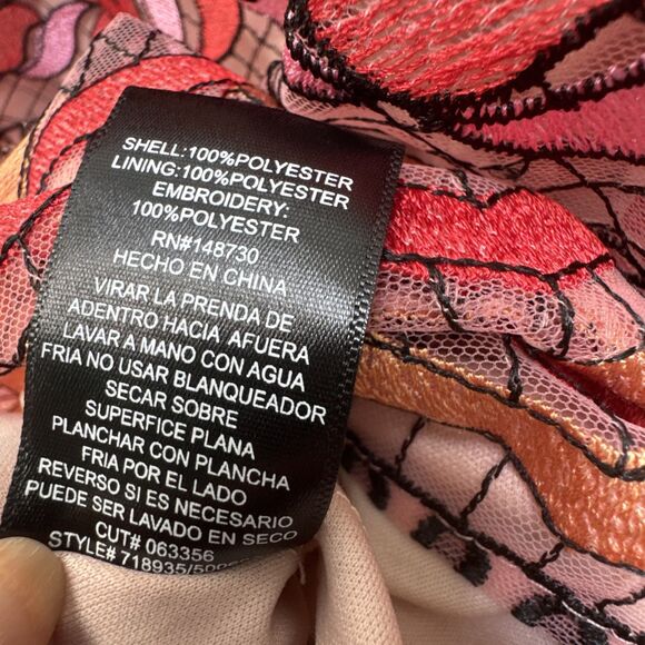 ECI New York Dress Women’s Size XL Sleeveless Orange Floral Lined Summer - Picture 6 of 9